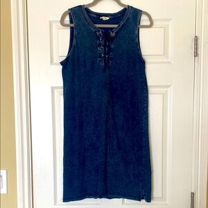 Sleeveless soft cotton denim Dress. Size M